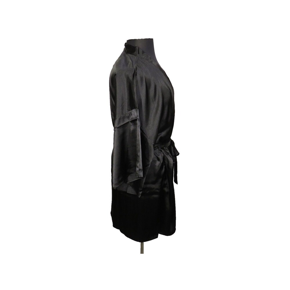 Secret Treasures Floral Satin Chemise & Black Kimono Style Robe, Plus Size 3X - Picture 9 of 11